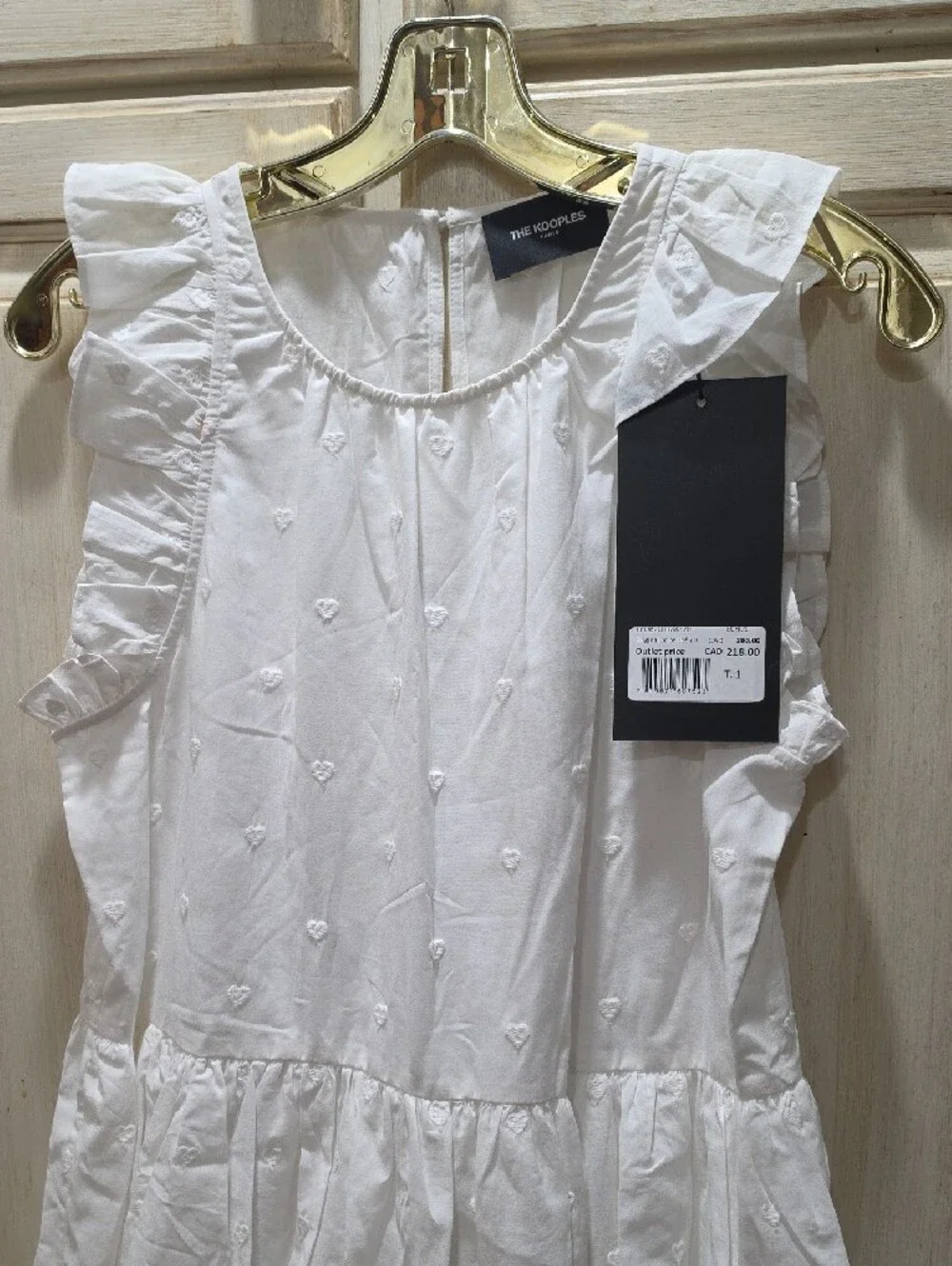 The Kooples White Ruffle-Sleeve Embroidered Mini Dress - Picture 3 of 6